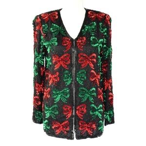 Vintage. LAURENCE KAZAR Beaded Holiday Christmas
Bow Jacket *deadstock* NWT!